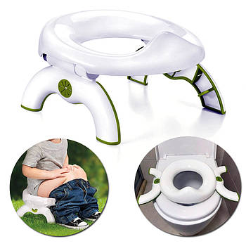 Дитячий туалетний горщик 2 в 1 з ніжками Potty for Travel / Накладка на унітаз для дітей / Складний горщік