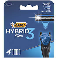 Змінні картриджі для гоління (леза) чоловічі BIC Flex 3 Hybrid 4 шт. (3086123480926)