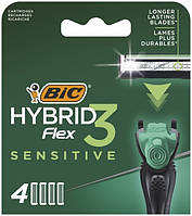 Змінні картриджі для гоління (леза) чоловічі BIC Flex 3 Hybrid Sensitive 4 шт. (3086123644878)