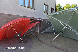 Торгова парасолька 3х2 метра з клапаном, срібло, фото 3