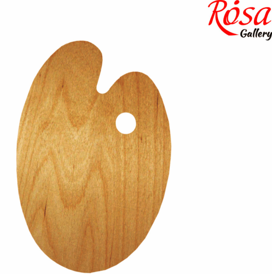 Палітра дерев'яна овальна ROSA Gallery ергономічна промаслена 25х35см