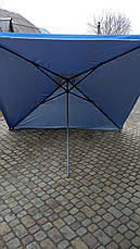 Торгова парасолька 2х2 клапан, срібло, біла труба,прошиті кути, фото 4