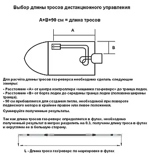 Трос газ-реверс 8FT для човнових моторів Mercury 2.43м, фото 2