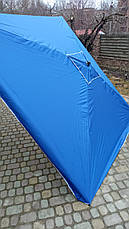 Торгова парасолька 2х2 клапан, срібло, біла труба,прошиті кути, фото 5