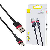 Кабель Baseus Cafule Cable USB For Type-C 3A 1m Red+Black (CATKLF-B91)