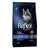 Reflex Plus(Рефлекс Плюс)Medium & Large Adult Salmon -Сухой корм для собак средних и крупных пород (лосось)3кг