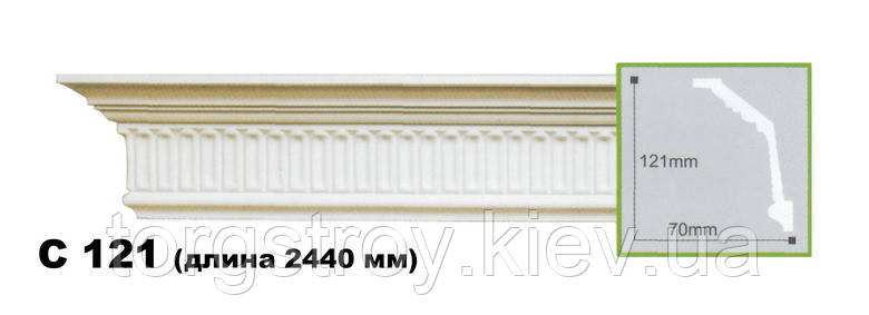 Карниз стельовий гнучкий C121F довжина 2,00м, Gaudi Decor
