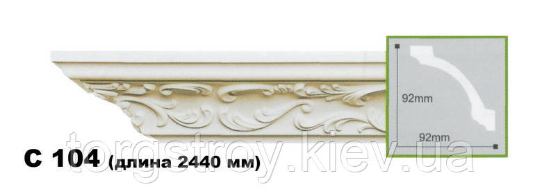 Карниз стельовий гнучкий C104F, довжина 2,00м, Gaudi Decor, фото 1