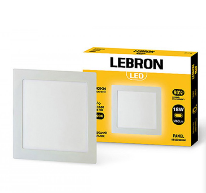 LED св-к L-PS-1841, 18W,вб-ний, 4100K, з блок.живл. (12-10-46) Арт.40541 Lebron