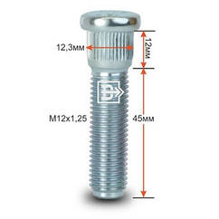 Шпилька забив. CRP123B45 M12X1,25 довжина різання.частинки 45 мм Цинк