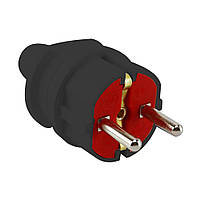 Вилка з/з, 16А, чорна (62-13-32) Арт.40538 AY-KA