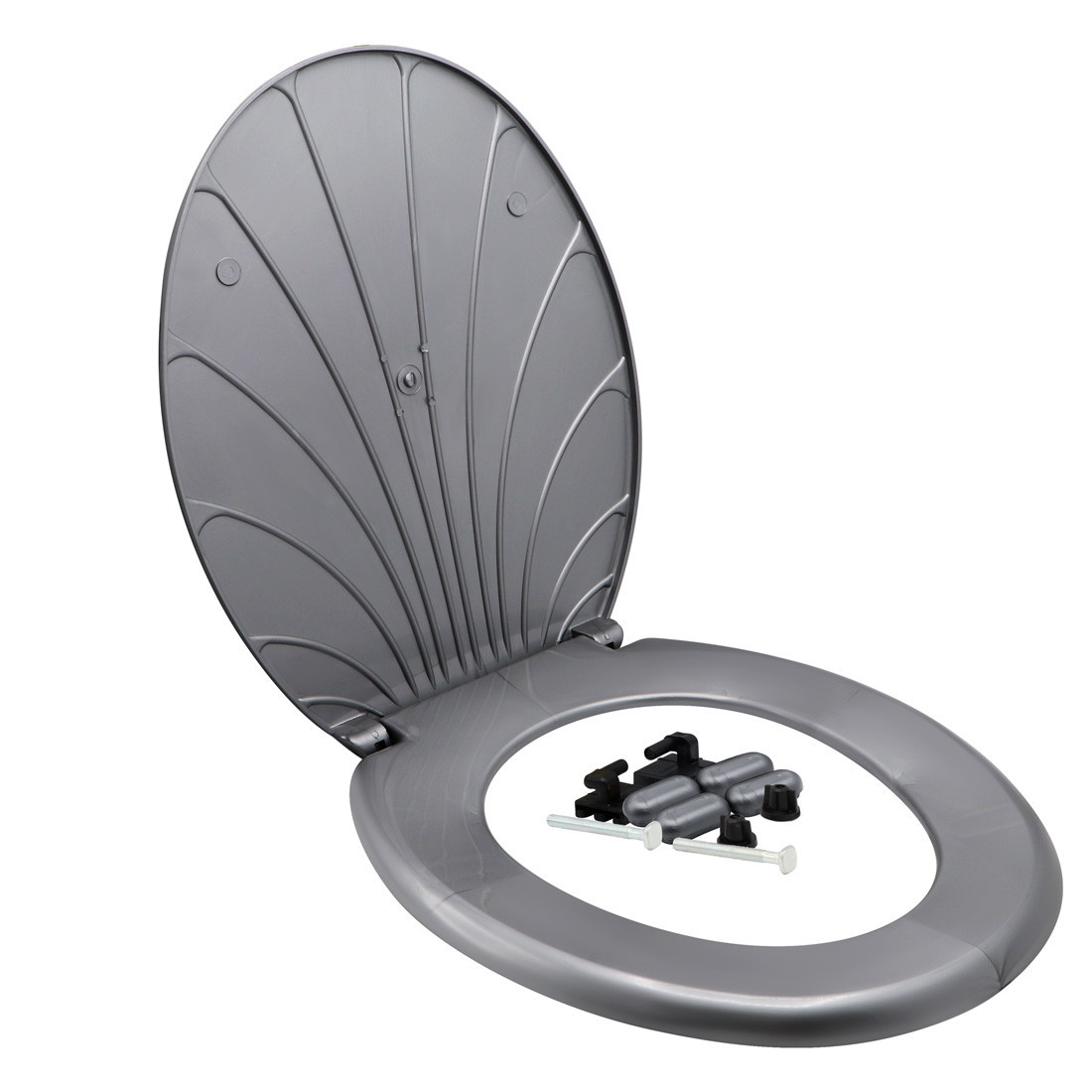 Сидіння для унітазу "Мушля" металік
