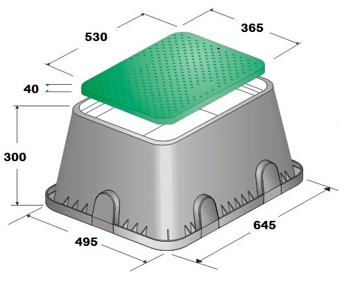 Клапанный бокс Jumbo GreenBox, 53х36 см (подземный пластиковый колодец для клапанов, кранов) - фото 6 - id-p1787161131