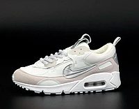 Кроссовки женские Nike Air Max 90 Futura бежевые, Найк Аир Макс 90 замша, текстиль, прошиты. код KD-14218