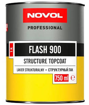 Емаль структурна для пластику Novol Flash 900, 750 мл Чорний