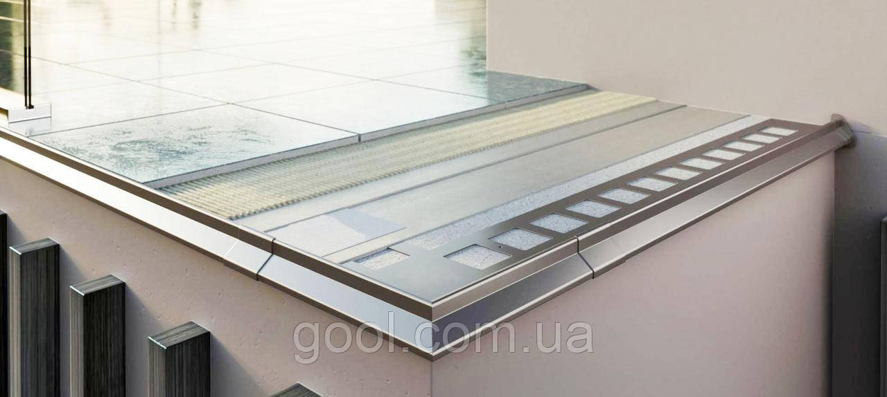 Капельник MAXI для балкона тераси парапету монтаж під плитку алюмінієвий довжина 2 метри колір коричневий матовий