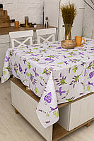Скатертина лляна "Бузок" 1.5м х 1.1м (кухонний стіл)