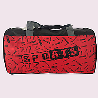 Спортивная сумка дорожная сумка "SPORTS" цвет красный размер 49х27х22 см. 29 литров