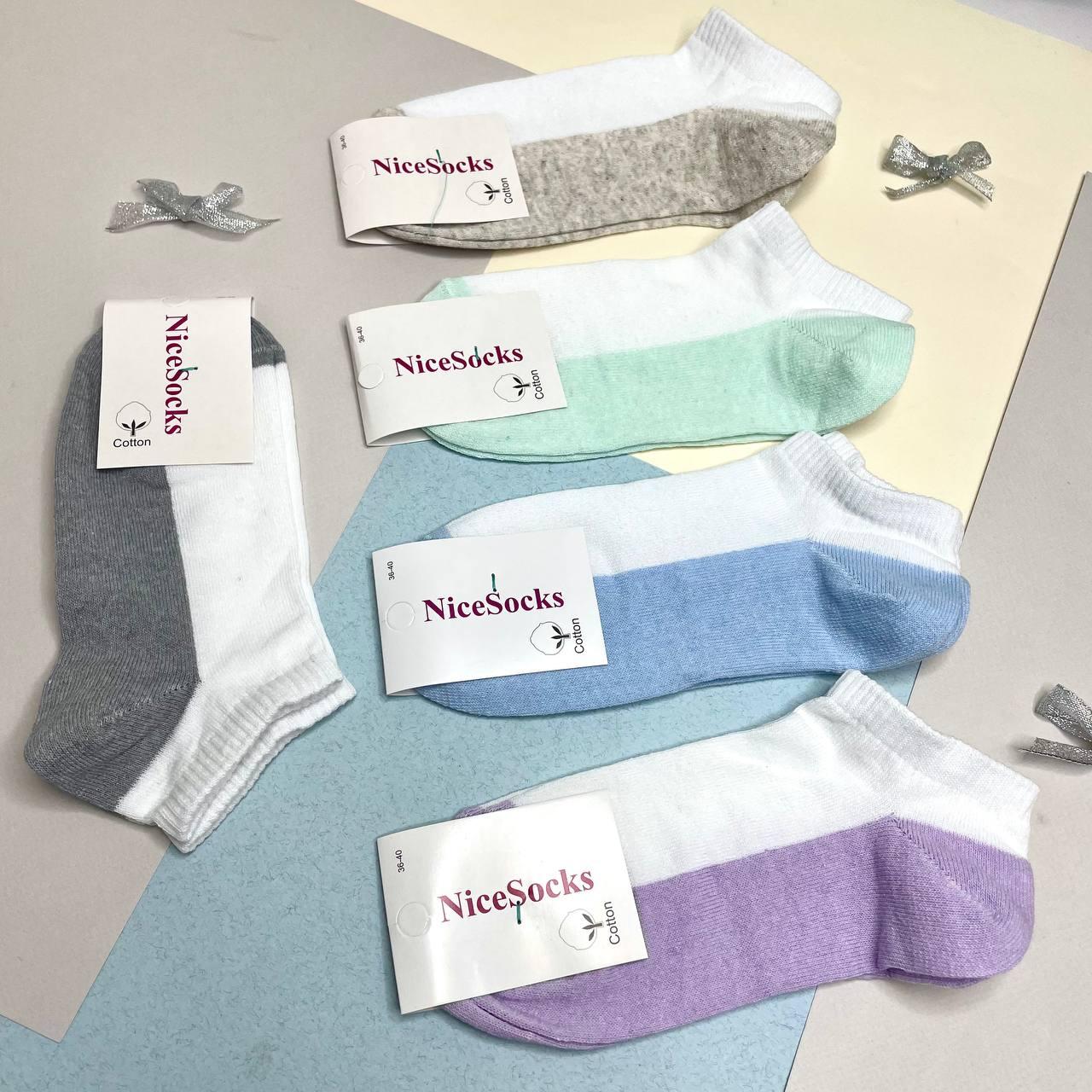 Спортивні жіночі шкарпетки короткі NiceSocks, Половинки, 36-40р, 10 пар