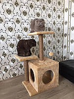 Домик башня, игровой комплекс с лежанкой для кошек, когтеточка, дряпка, царапка для кота