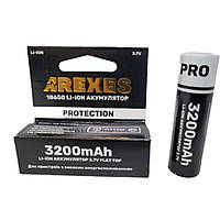 Акумулятор Arexes 18650 Li-Ion 3200 mAh із захистом Black