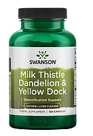 Экстракт расторопши для печени с корнем одуванчика и щавеля - Swanson Milk Thistle,Dandelion,Yellow Doсk 120шт