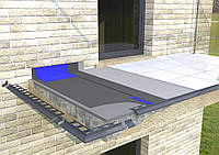 Карнизный капельник для балкона и террасы окончание и защита для плитки отлив 2 метра цвет графит антрацит