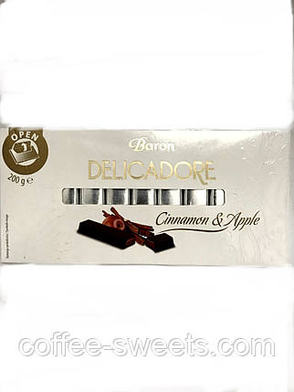 Шоколад Чорний Baron Delicadore Cinnamon & Apple 200г, фото 2