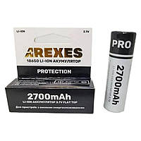 Акумулятор Arexes 18650 Li-Ion 2700 mAh із захистом Black