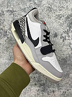 Мужская обувь весна осень Nike Air Jordan Legacy Low Tech Grey. Модные кроссы для парней Найк Аир Джордан.