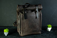 Кожаный мужской рюкзак "Hankle H7" натуральная Винтажная кожа, цвет коричневый оттенок Шоколад + Кофе