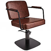 Перукарське крісло Ayala Enzo коричневий квадратна основа