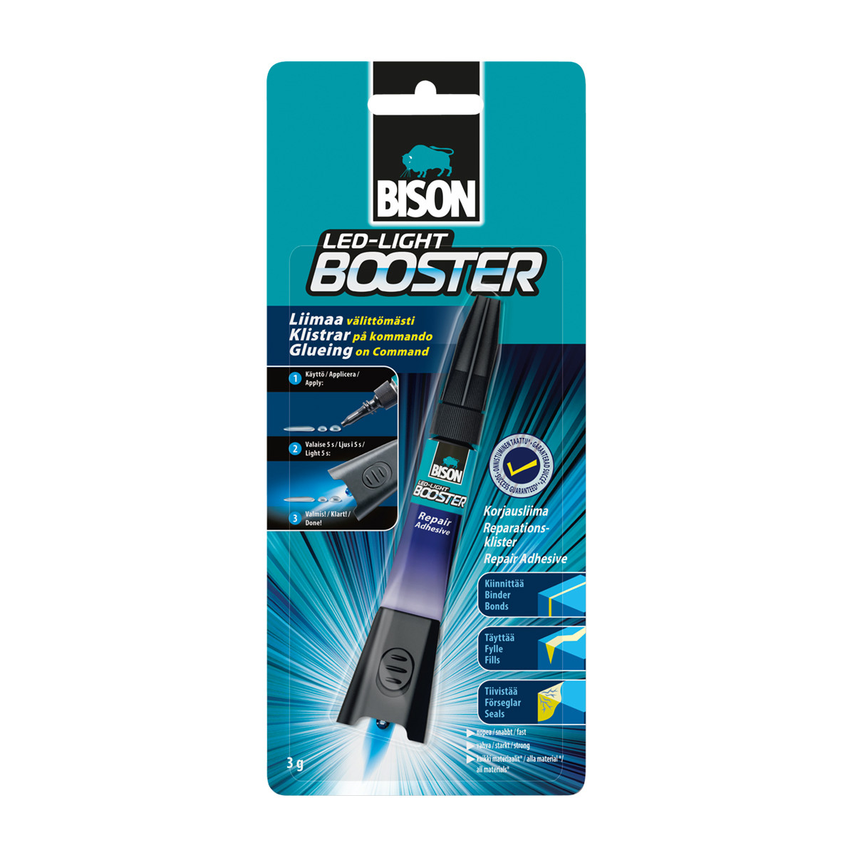 Суперклей з УФ-ініціатором Bison Led-Light Booster - 3гр