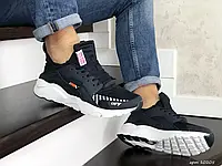 Мужские кроссовки Baas huarache темно синие с белым 42