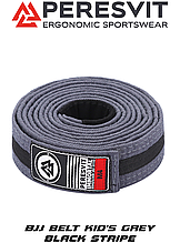 Пояс для дитячого кімоно джиу-джитсу Peresvit BJJ Belt Kid's Grey Black Stripe