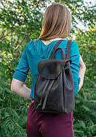 Женский кожаный Рюкзак Токио, размер средний, натуральная Винтажная кожа цвет коричневый, оттенок Шоколад