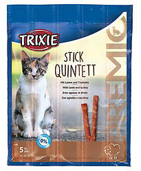 Ласощі Trixie для котів Тріксі Преміо "Quadro-Sticks" палички ягня/індичка 5г 5шт/упак