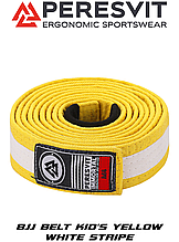 Пояс для дитячого кімоно джиу-джитсу Peresvit BJJ Belt Kid's Yellow White Stripe