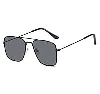 Солнцезащитные очки женские квадратной форме черного цвета на маленькое лицо