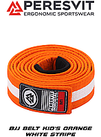 Пояс для детского кимоно джиу-джитсу Peresvit BJJ Belt Kid's Orange White Stripe