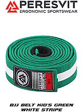 Пояс для дитячого кімоно джиу-джитсу Peresvit BJJ Belt Kid's Green White Stripe