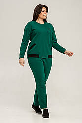 Жіночий зелений спортивний костюм великого розміру