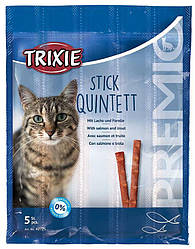 Ласощі Trixie для котів Тріксі Преміо "Quadro-Sticks" палички лосось/форель 5г 5шт/упак