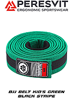 Пояс для детского кимоно джиу-джитсу Peresvit BJJ Belt Kid's Green Black Stripe