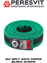 Пояс для дитячого кімоно джиу-джитсу Peresvit BJJ Belt Kid's Green Black Stripe