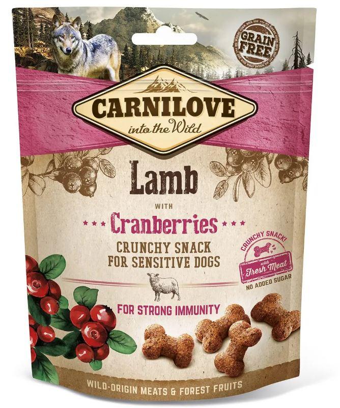 Ласощі Carnilove DOG Crunchy Snack Ягня, клюква д/собак, 200g