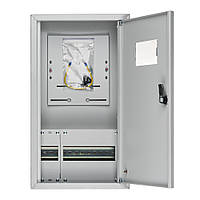 Корпус металевий навісний ЩОРн- 1/9  IP31 STANDART 1-фазний лічильник та 9 модулів