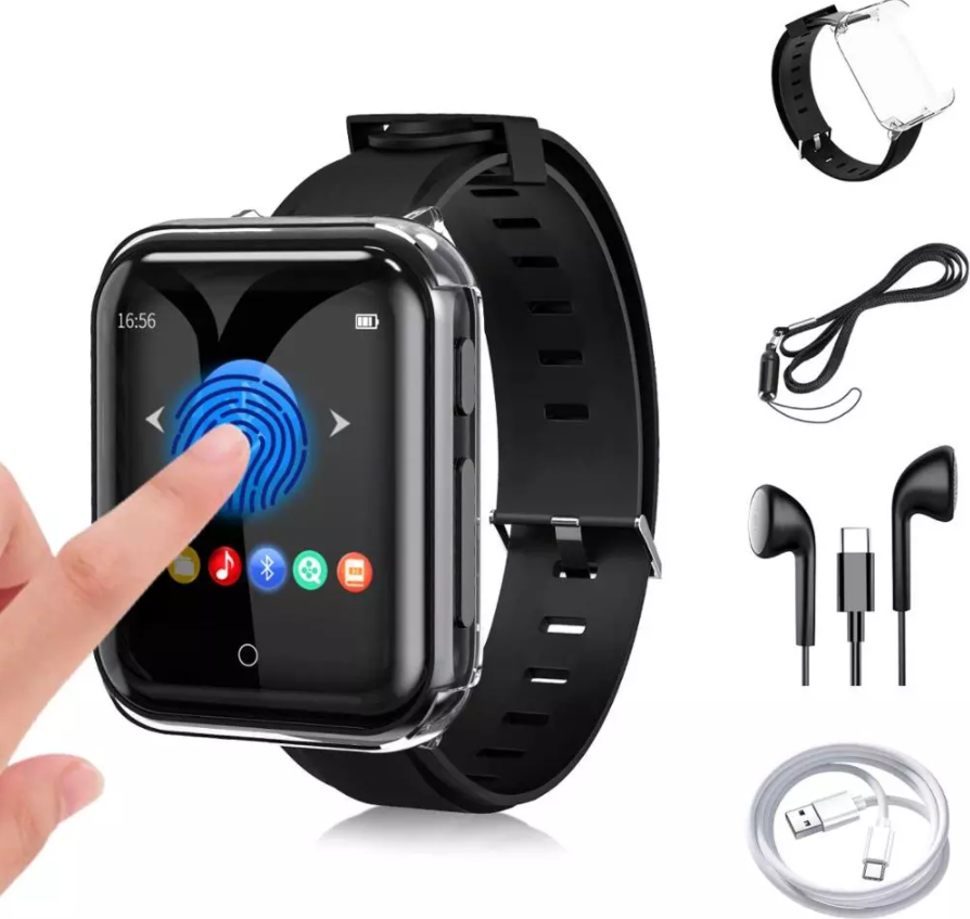 MP3/MP4 плеєр-годинник 32 GB Bluetooth + Type-C навушники. Мп3 плеєр із блютузом для спорту, бігу mini DF34-1 RUIZU