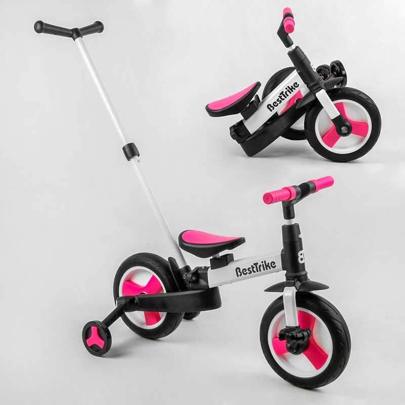 Велосипед біговел-трансформер 3в1 Best Trike 55475 колеса PU 10 дюймів, з батьківською ручкою, знімні педалі