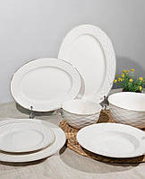 Сервіз столовий, фарфоровий білий Хвилі, 23 пр-та